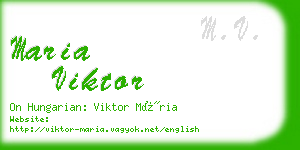 maria viktor business card